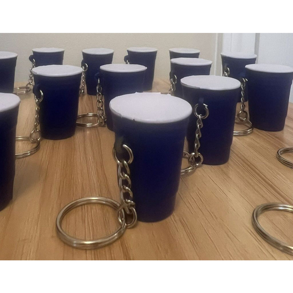 Burnett’s Vodka Blue Solo Cup Keychain Squishy /Stress Ball Lot Of 17 Plus Bonus - Picture 9 of 9